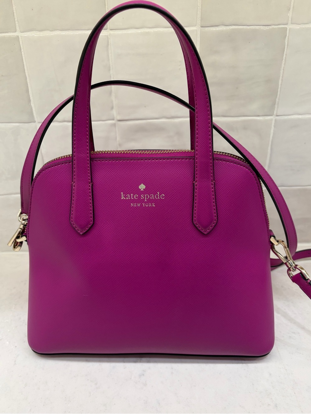 Kate Spade Fuchsia Dome Satchel with 2  Straps